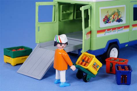 Playmobil Supermarket Grocery Delivery Van With Lots Of Food Mobile