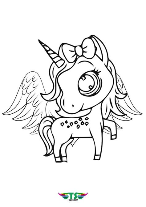 Cute Flying Unicorn Coloring Pages