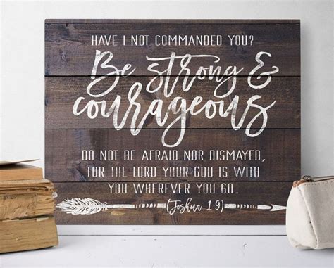 Be Strong And Courageous Joshua 1 9 Canvas Sign By Sweetface Co Click