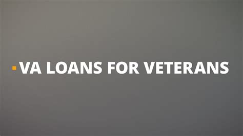 Va Home Loans For Veterans Youtube