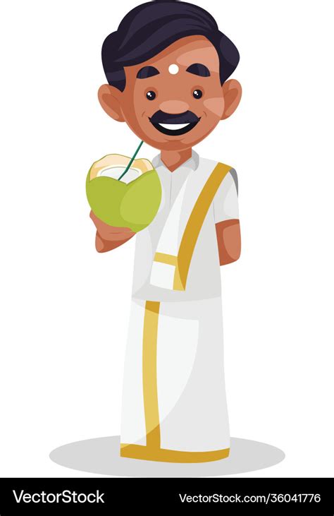 Indian tamil man cartoon Royalty Free Vector Image