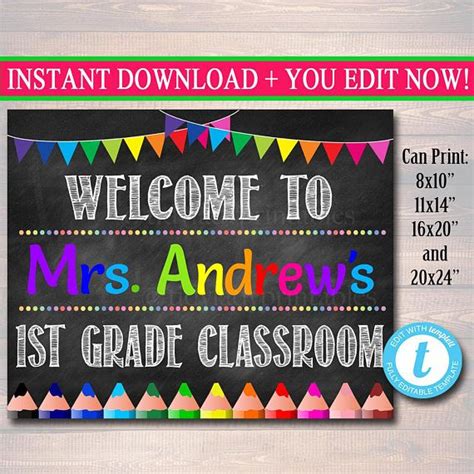 Editable Teacher Classroom Door Sign Classroom Decor Teacher Etsy Classroom Door Signs