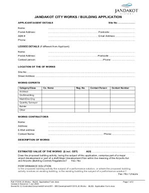 Fillable Online JC Works BLDG Application Form FO324 Form Fax