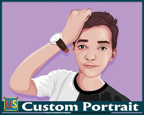 Custom Portrait Cartoon Portrait Digital Portrait Vector Portrait