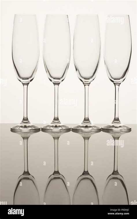 Four Empty Champagne Glasses Stock Photo Alamy