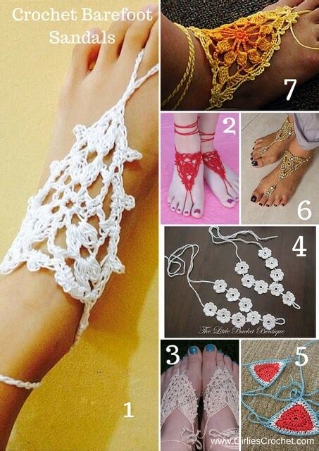 Free Crochet Barefoot Sandal Patterns Guide Patterns Atelier Yuwa