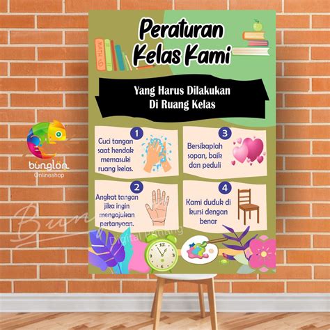 Jual Poster Peraturan Kelas Kami Aturan Ruang Kelas Pedoman Ruang