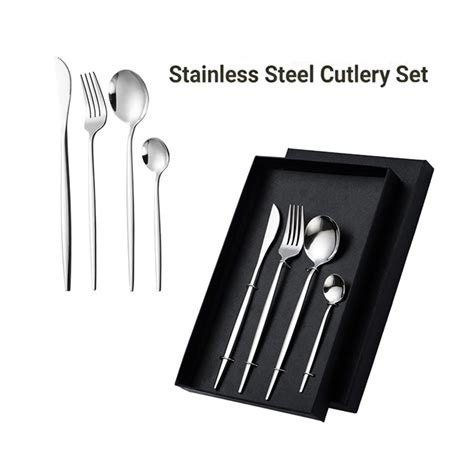 Buy 4 Piecesset Stainless Steel Cutlery Set With T Box Dinnerware