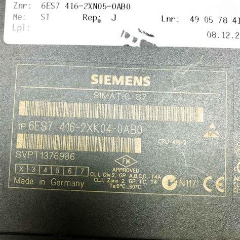 Siemens Simatic S Es Xk Ab E Cpu Ebay