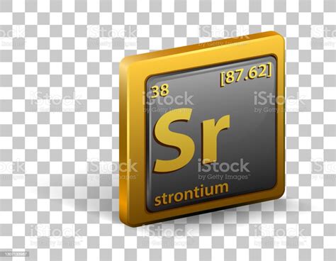 Strontium Chemical Element Chemical Symbol With Atomic Number And Atomic Mass Stock Illustration