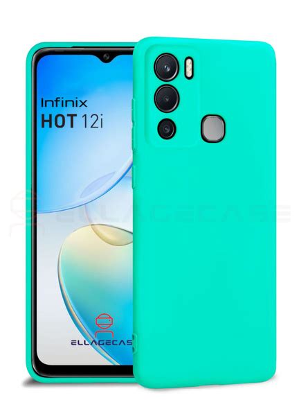 Силиконовый чехол для Infinix HOT 12i Инфиникс ELLAGECASE матовый Бирюзовый купить с