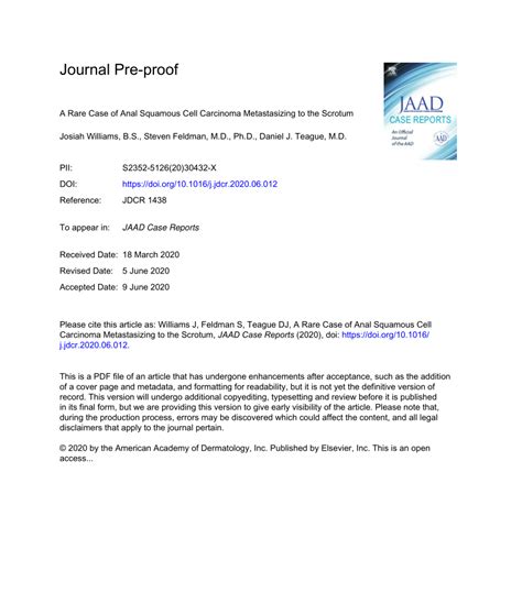 Pdf A Rare Case Of Anal Squamous Cell Carcinoma Metastasizing To The Scrotum