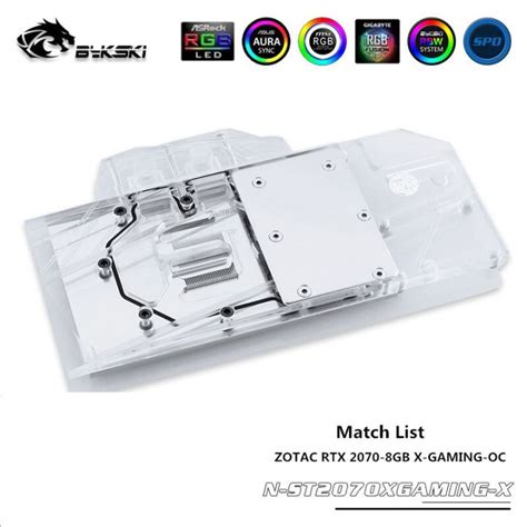 Bykski Gpu Water Cooling Block ใช้สำหรับ Zotac Rtx2070 8gb X Gaming Oc Gaming Rtx2070 Amp Rgb