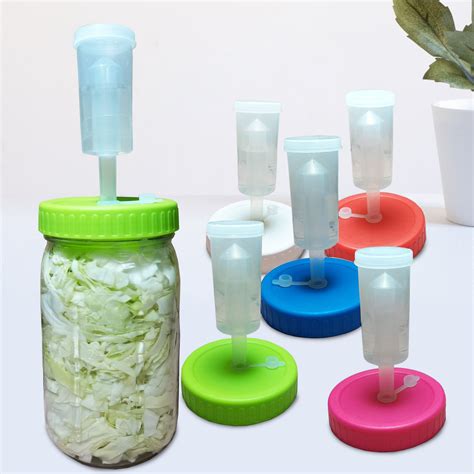 6pcs Fermentation Lids Set With Airlocks Home Kimchi Pickle Making Kit