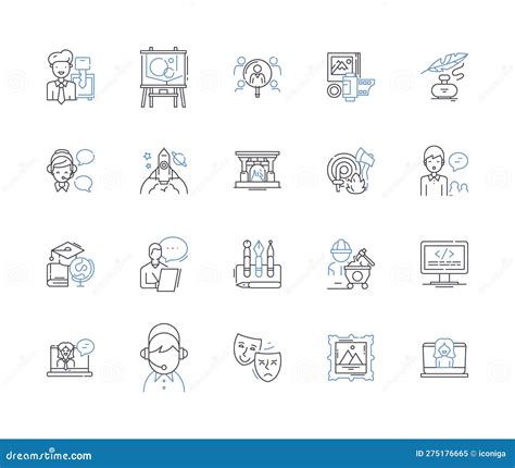 Freelance And Work Outline Icons Collection Freelance Work