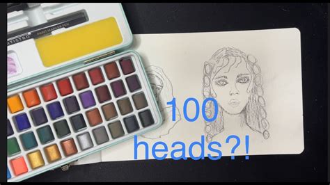 Drawing 100 Heads Art Challenge Part 2 YouTube