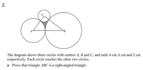 Solved The Diagram Shows Three Circles With Centres A B And C And