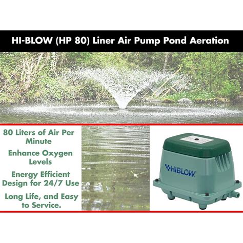 Hi Blow Hp Upgraded Liner Air Pump Pond Aeration Septic