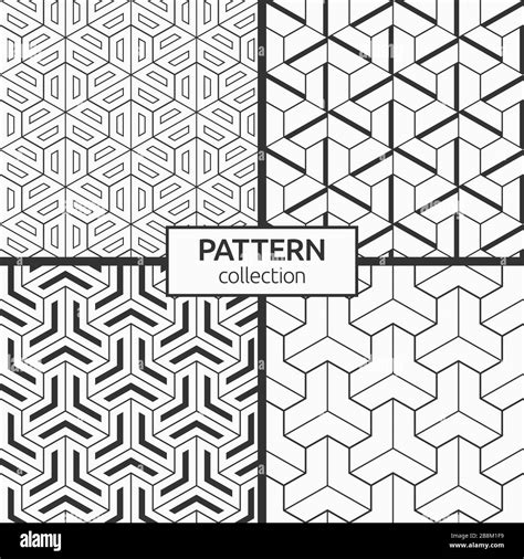 Conjunto De Cuatro Patrones Integrados Fondos Vectoriales Modernos Geométricos Abstractos