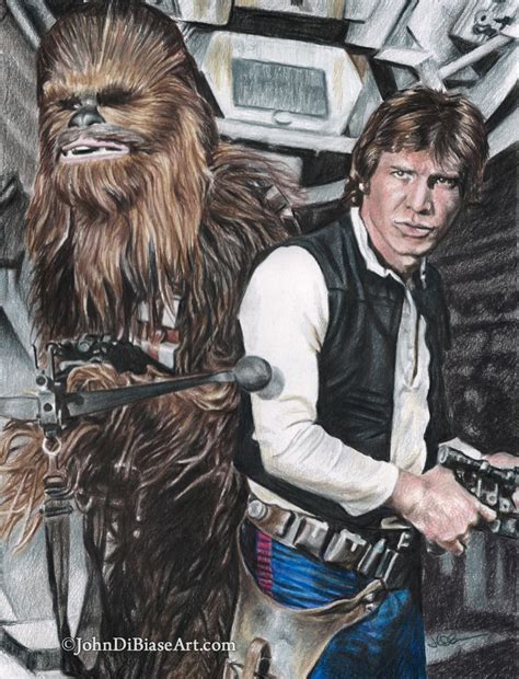 Han And Chewie Star Wars Freehand Colored Pencil Drawing The Artwork