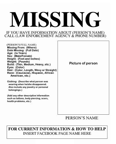 15 Free Missing Person Templates Template Republic