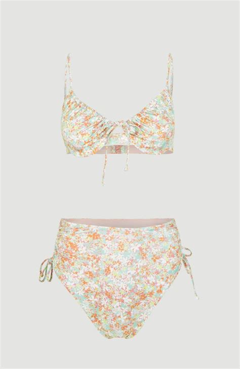 Femmes Bikinis O Neill Ensemble Bikini Avalon Nova Bralette Blue Beach Flower Blue Beach