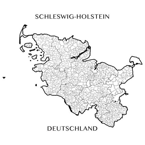 Vector Karte Des Bundeslands Von Schleswig Holstein Deutschland Vektor