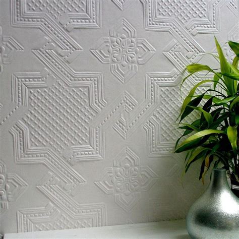 Anaglypta Seymour Paintable Supaglypta White Off White Wallpaper