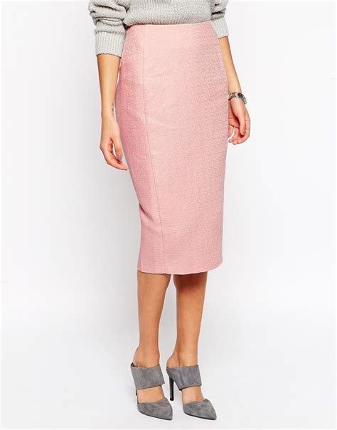 Image 4 Of ASOS Pencil Skirt In Texture Pencil Skirt Skirts Asos Skirts