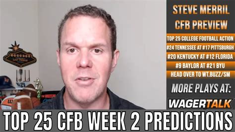 College Football Week 2 Picks And Odds Top 25 College Football