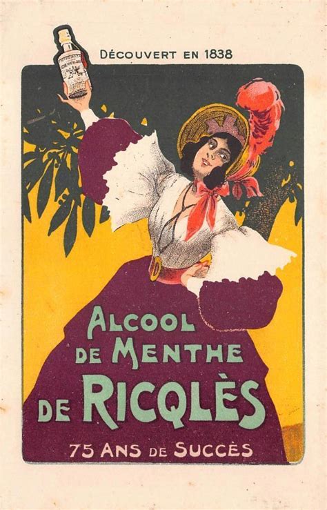 Alcool De Menthe De Ricqles Alcohol Medical France Advertising Postcard