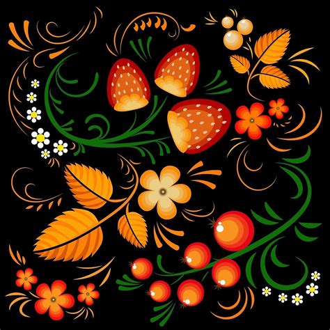 Russian Khokhloma Painting By Mila Che Redbubble