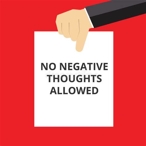 Conceptual Writing Showing No Negative Thoughts Allowed Stock