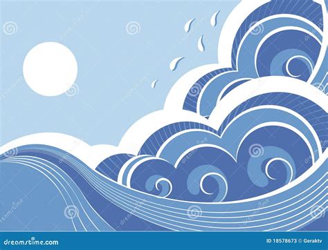 Ondas Abstratas Do Mar Vetor Ilustra O Do Vetor Ilustra O De