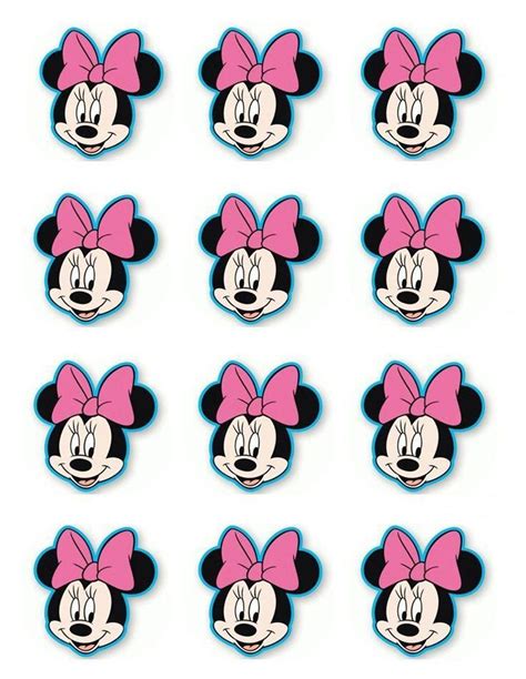 Minnie Mouse Face Disney Count Cupcake Toppers Edible Cupcake Topper