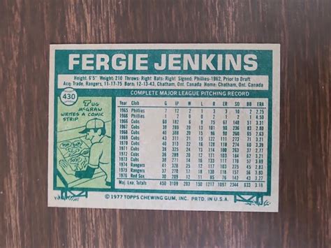 Topps Fergie Jenkins Vintage Card Nm Mt Hof Ebay