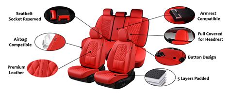 Coverado Car Seat Covers Full Set 5 Seats Front Seat Cover And Back Seat Covers For