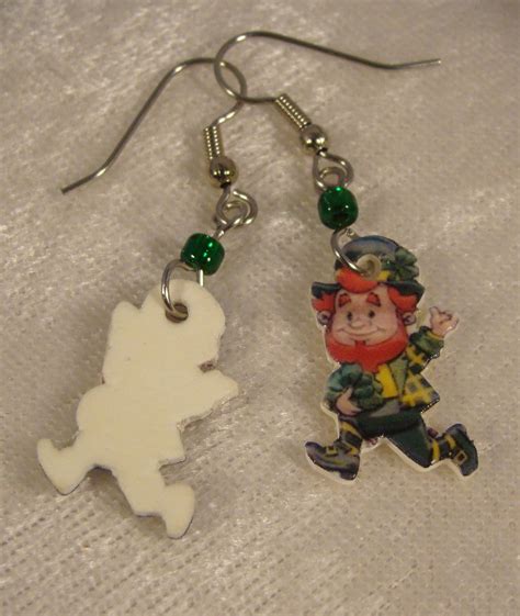 Leprechaun Dangle Earrings St Patrick S Day Jewelry Green Irish