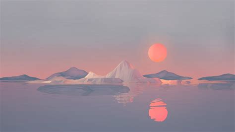 Sunset painting, digital art, low poly, artwork, minimalism HD wallpaper | Wallpaper Flare