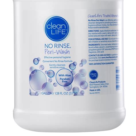 No Rinse Peri Wash Gallon Perineal Cleanser Gallon Size Refill No