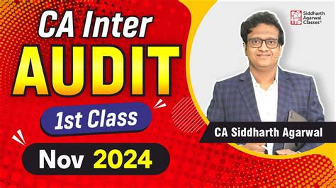 Audit First Class Nov 2024 CA Siddharth Agarwal YouTube