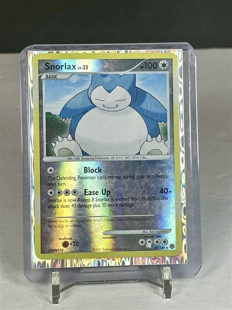 Rare 2007 Snorlax Reverse Holo 37 130 Diamond And Pearl Base Set