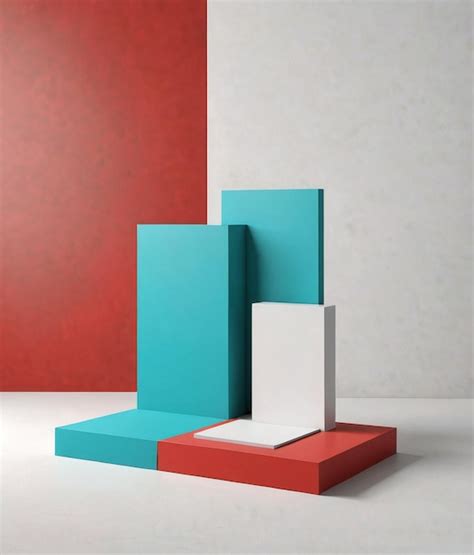 Premium Photo A Red And Blue Abstract Sculpture On A White Surface