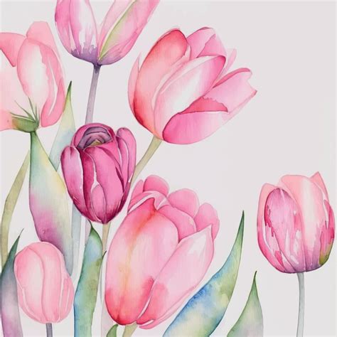 Watercolor Tulips Background 17023161 Vector Art At Vecteezy