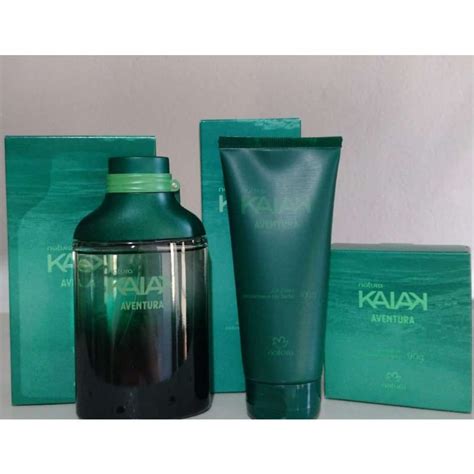 Kit Kaiak Aventura Perfume 100ml Gel Barbear 2 Em 1 Sabonete Barra