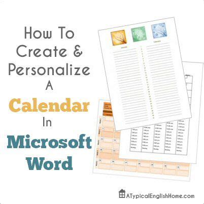 Create A Beautiful Calendar In Microsoft Word