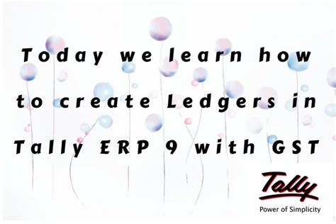 TALLY ERP9 With GST 2018 Ledger Creation Youtube