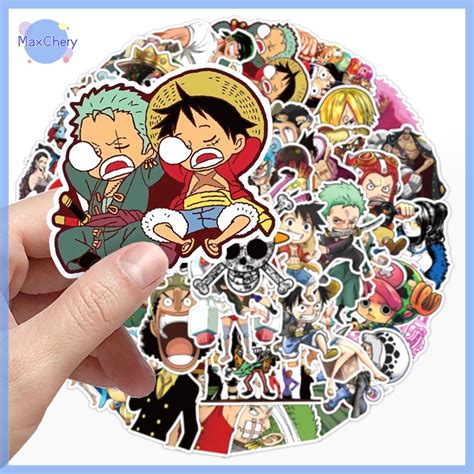 Mchy 50pcs Anime One Piece Cartoon Graffiti Stickers Diy Bike Travel