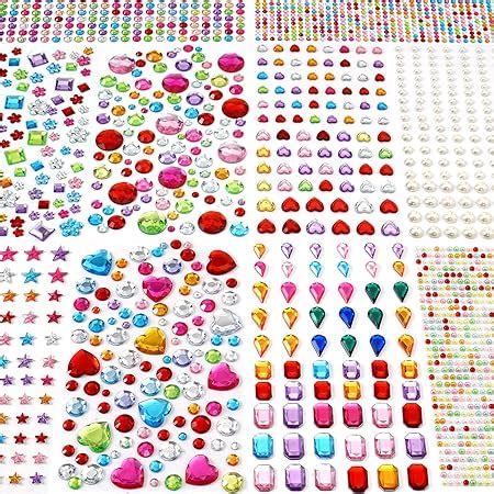 Amazon Elwish 365pcs Round Jewels Stickers Gem Stickers Rhinestone