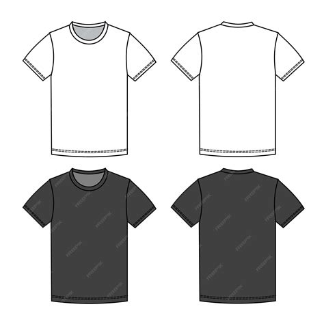 Premium Vector Men T Shirt Fashion Flat Sketch Template